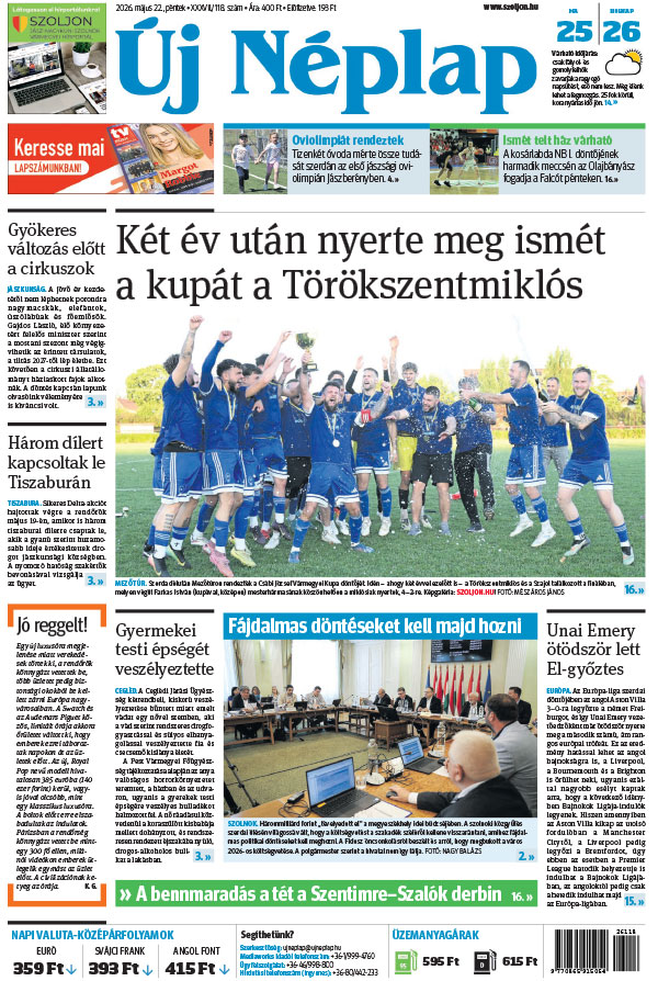 Lapszám: 2026. 05. 22. + MELLÉKLET