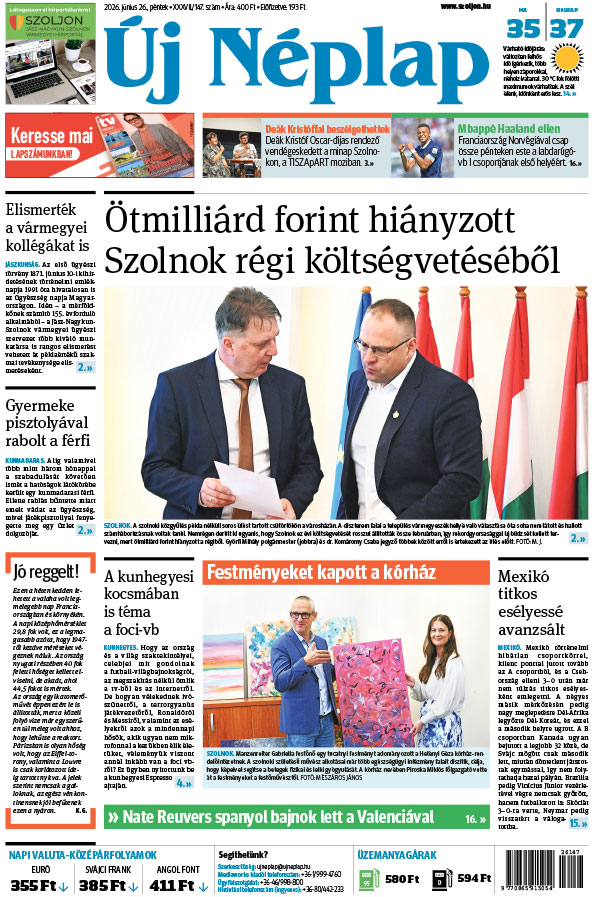 Lapszám: 2026. 06. 26. + MELLÉKLET