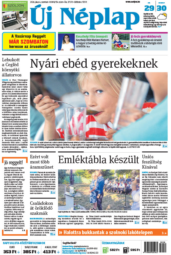 Lapszám: 2026. 07. 04.